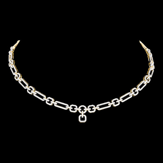 18K Yellow Gold Diamond Necklace - 5.1ct VS-SI-GH