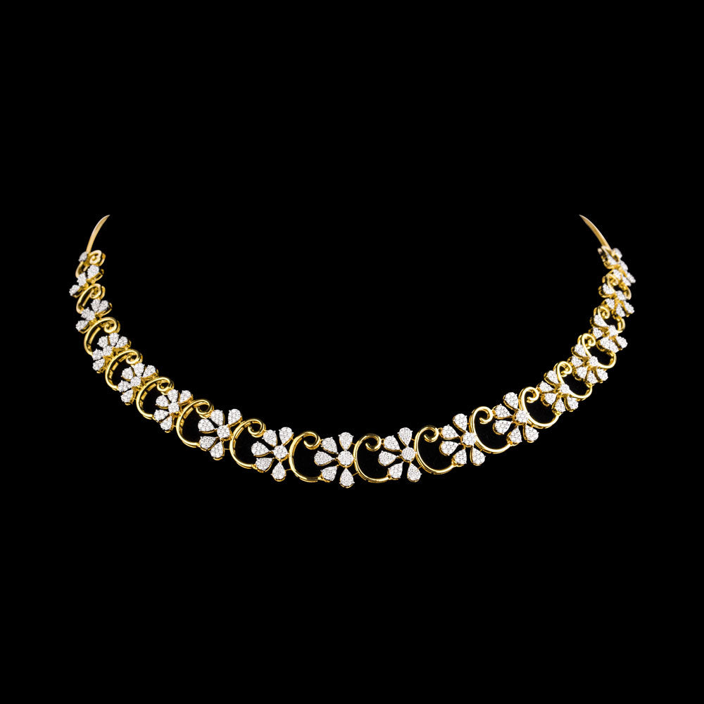 18K Yellow Gold Diamond Necklace - 2.158ct VVS-VS-GH