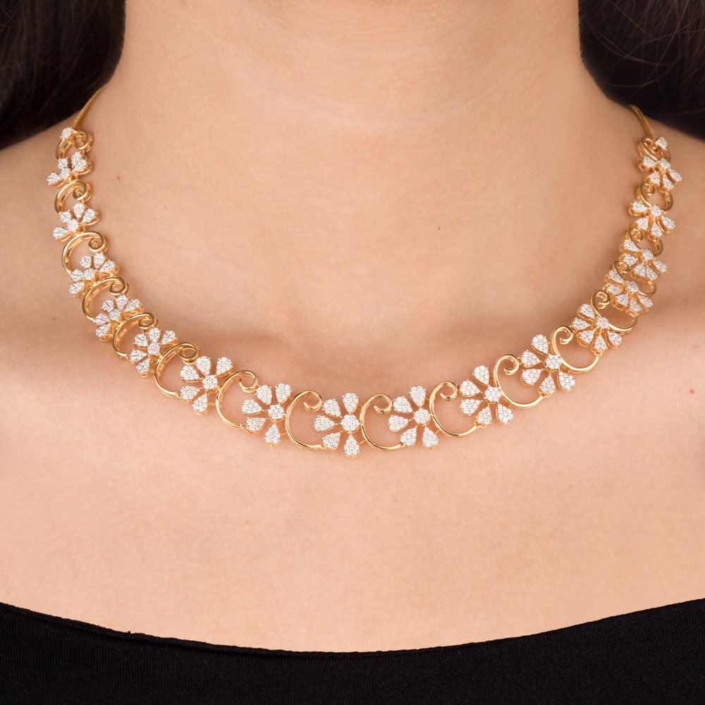 18K Yellow Gold Diamond Necklace - 2.158ct VVS-VS-GH