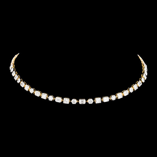 14K Yellow Gold Diamond Necklace - 11.531ct VVS-VS-IJ