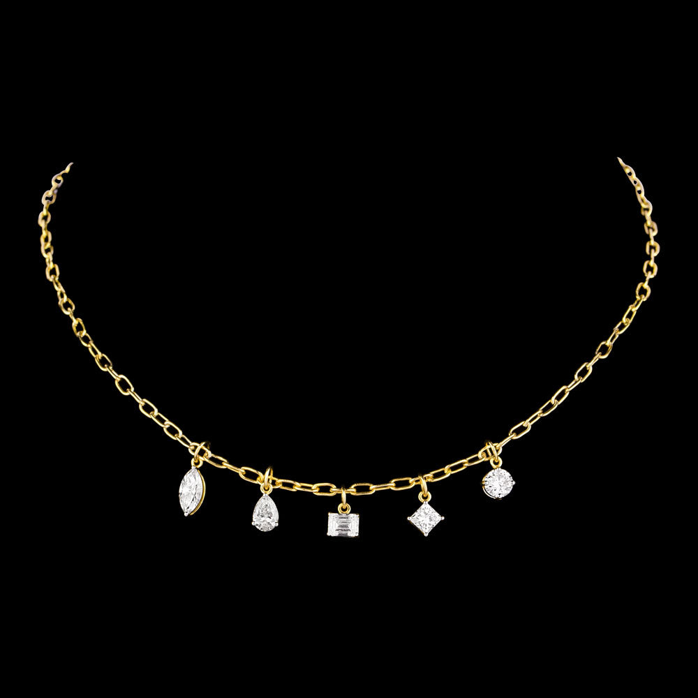 14K Yellow Gold Diamond Necklace - 3.693ct VS-SI-HI