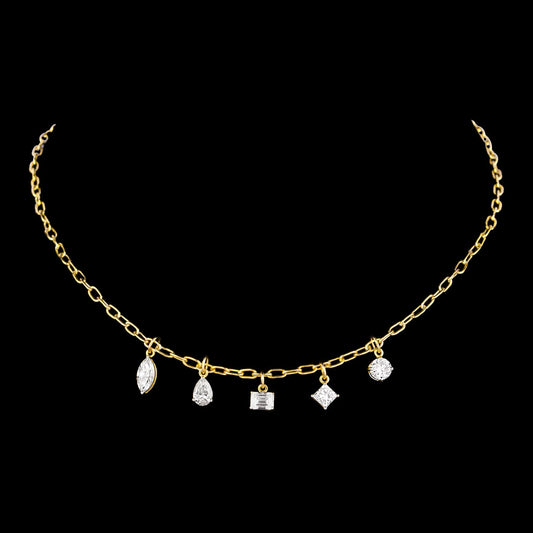 14K Yellow Gold Diamond Necklace - 3.693ct VS-SI-HI