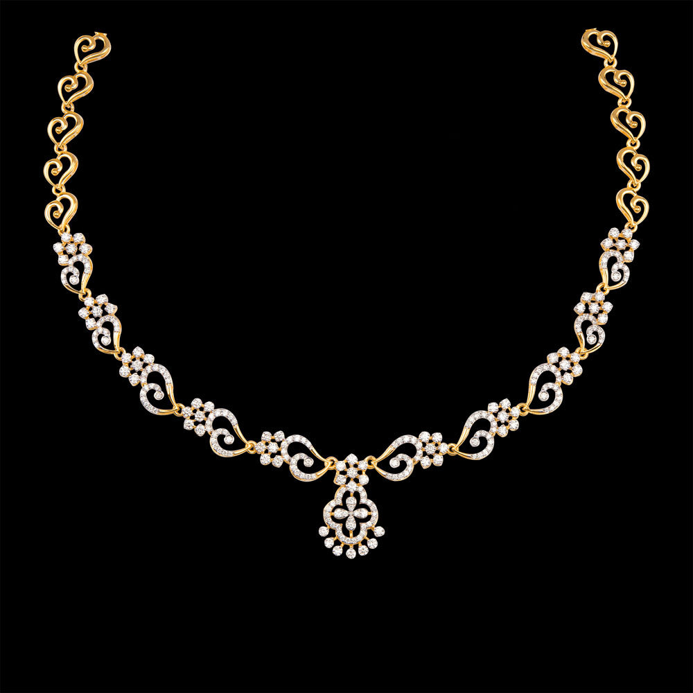 18K Yellow Gold Diamond Necklace - 4.09ct VVS-VS-GH
