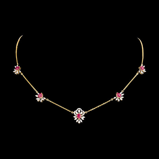 18K Yellow Gold Diamond Jewellery - 1.448ct VVS-EF with Colour Stones