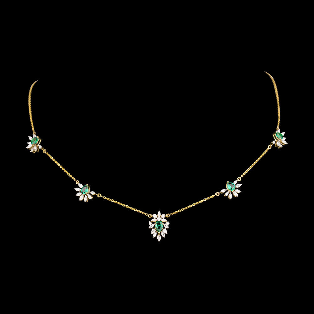 18K Yellow Gold Diamond Jewellery - 1.451ct VVS-EF with Colour Stones