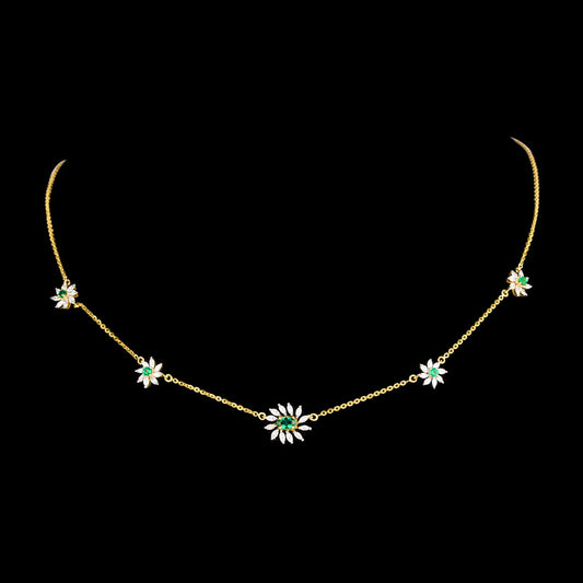 18K Yellow Gold Diamond Jewellery - 1.039ct VVS-EF with Colour Stones