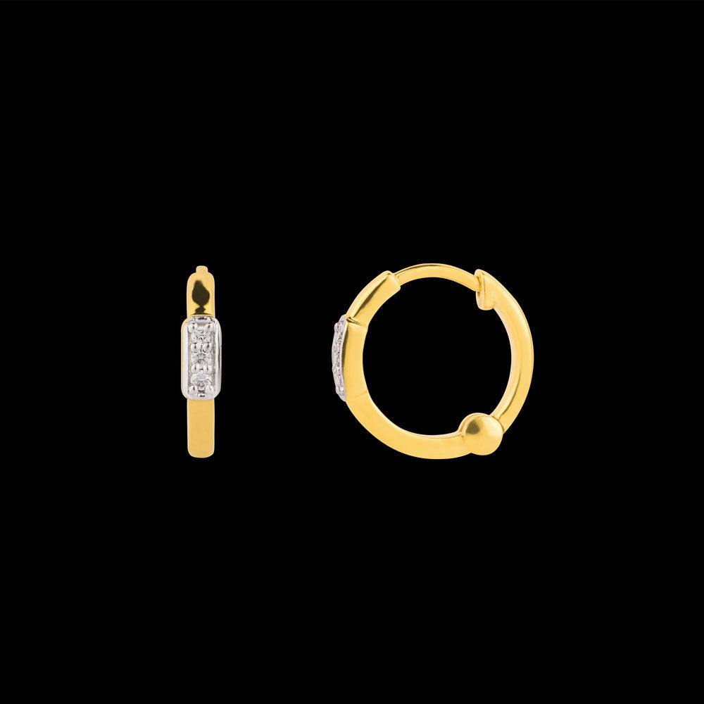 18K Yellow Gold Diamond Nosepin - 0.021ct VVS-GH