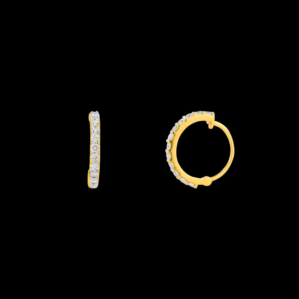 18K Yellow Gold Diamond Nosepin - 0.112ct VVS-VS-IJ