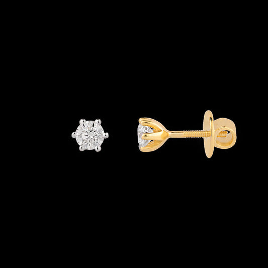 18K Yellow Gold Diamond Nosepin - 0.115ct VVS-VS-GH