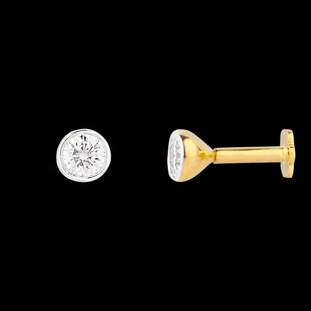 18K Yellow Gold Diamond Nosepin - 0.156ct VS-GH