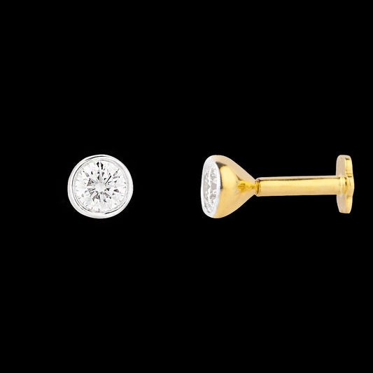 18K Yellow Gold Diamond Nosepin - 0.156ct VS-GH