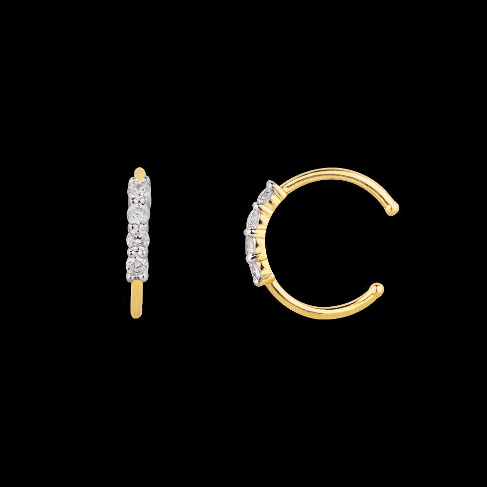 18K Yellow Gold Diamond Nosepin - 0.037ct VVS-VS-GH