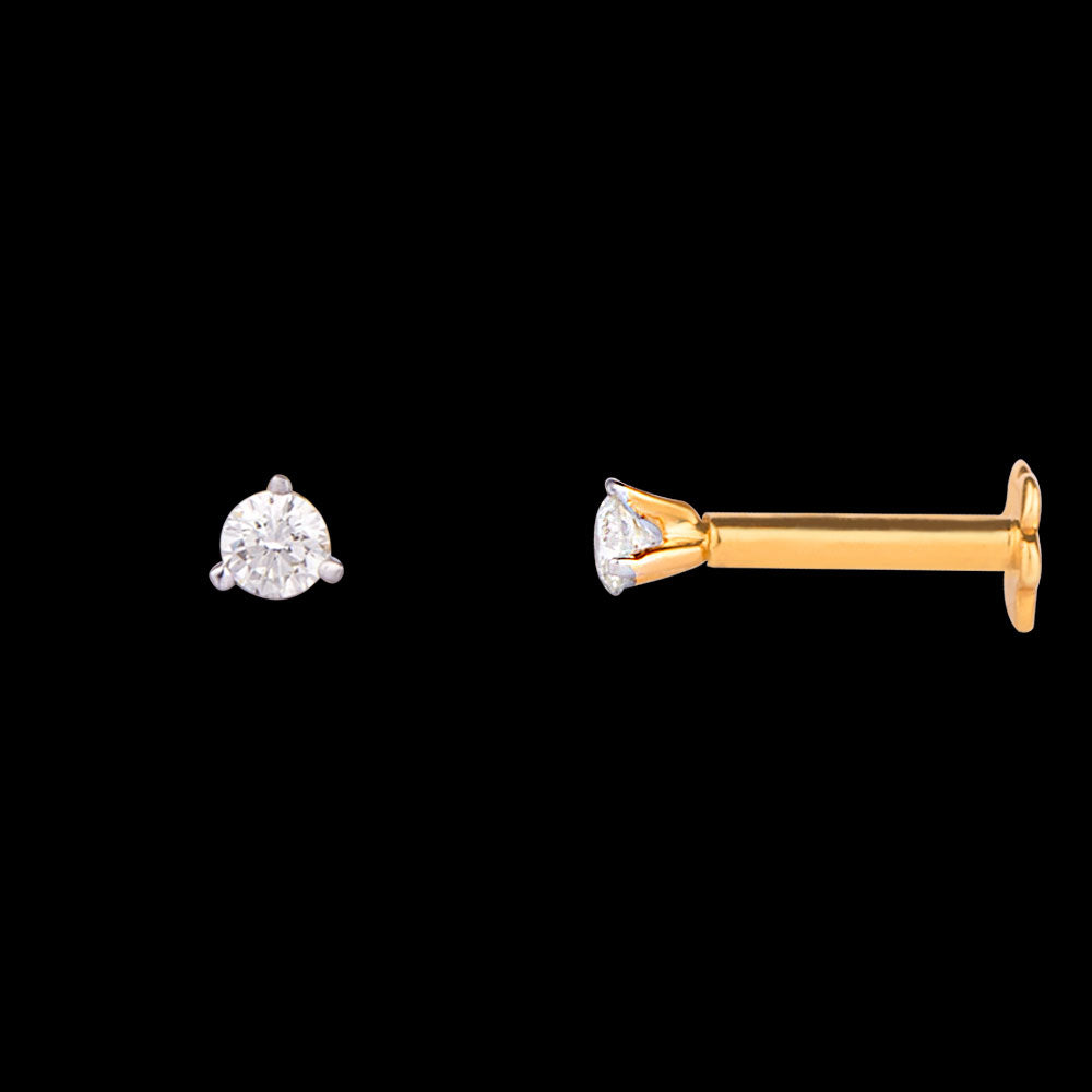 18K Yellow Gold Diamond Nosepin - 0.09ct VVS-GH