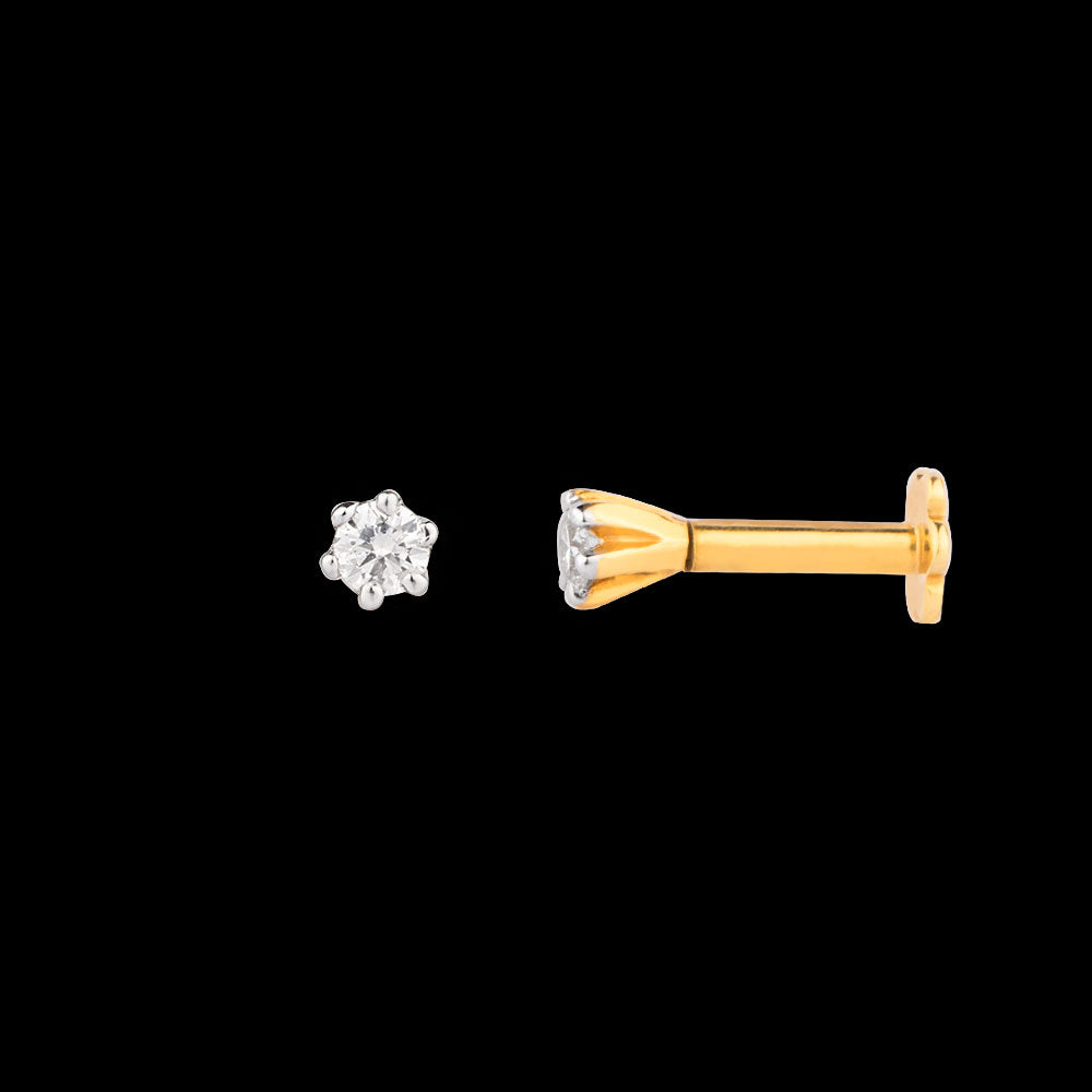 18K Yellow Gold Diamond Nosepin - 0.05ct VS-HI