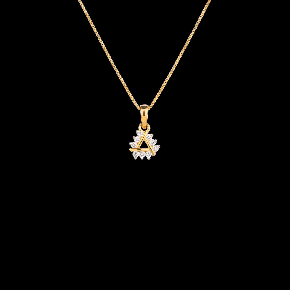 18K Yellow Gold Diamond Pendant - 0.16ct VVS-VS-GH