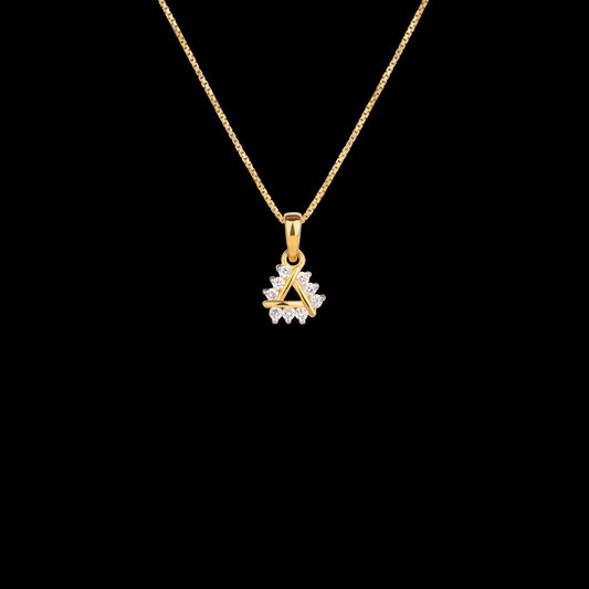 18K Yellow Gold Diamond Pendant - 0.16ct VVS-VS-GH