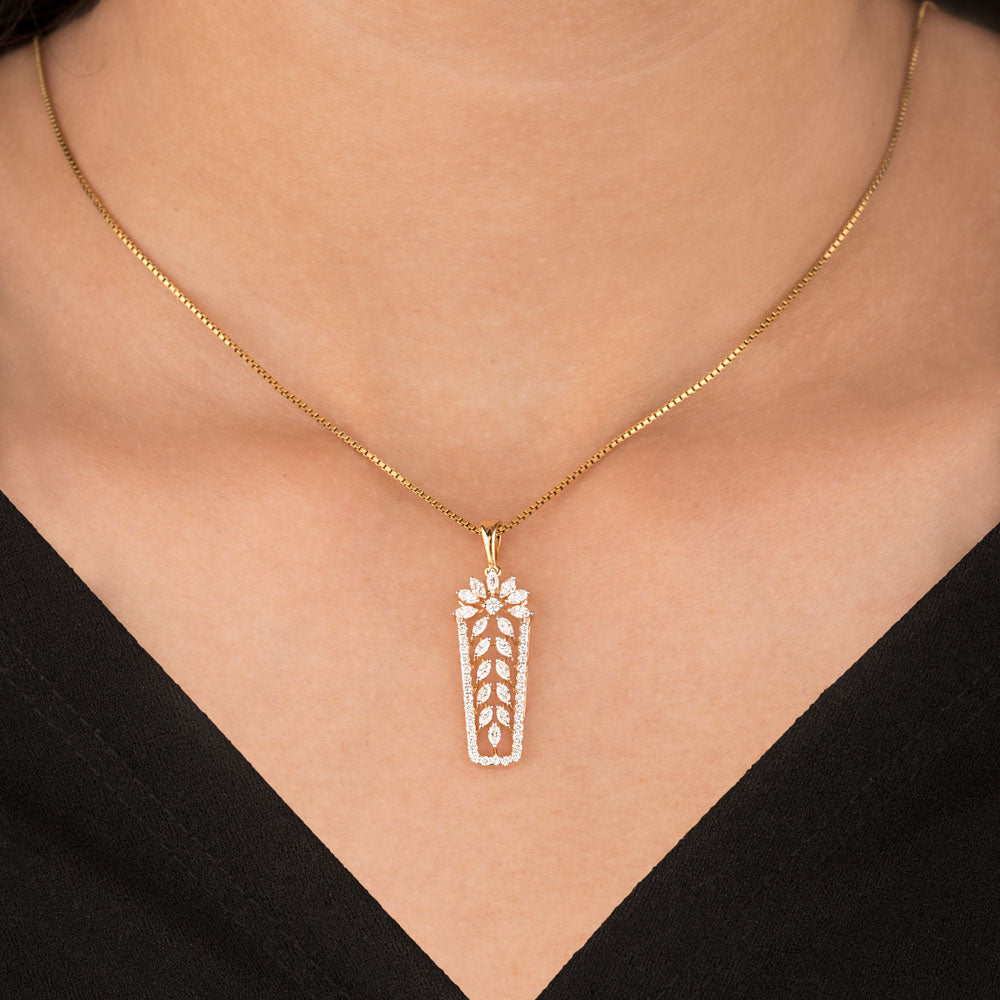 18K Yellow Gold Diamond Pendant - 0.671ct VVS-VS-GH