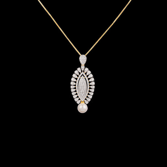 14K Yellow Gold Diamond Pendant - 2.205ct VVS-VS-GH with Colour Stones