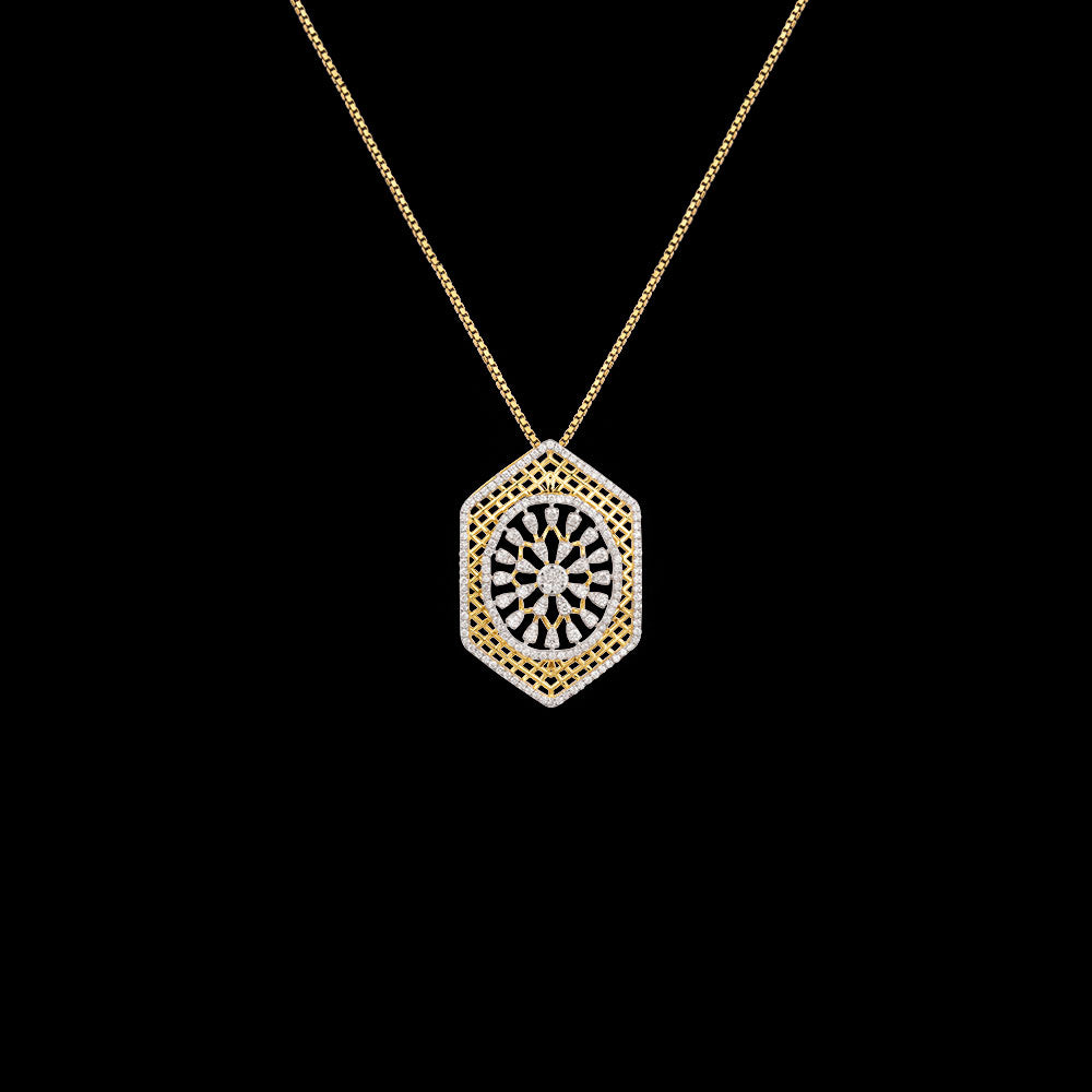 18K Yellow Gold Diamond Pendant - 0.805ct VS-SI-GH