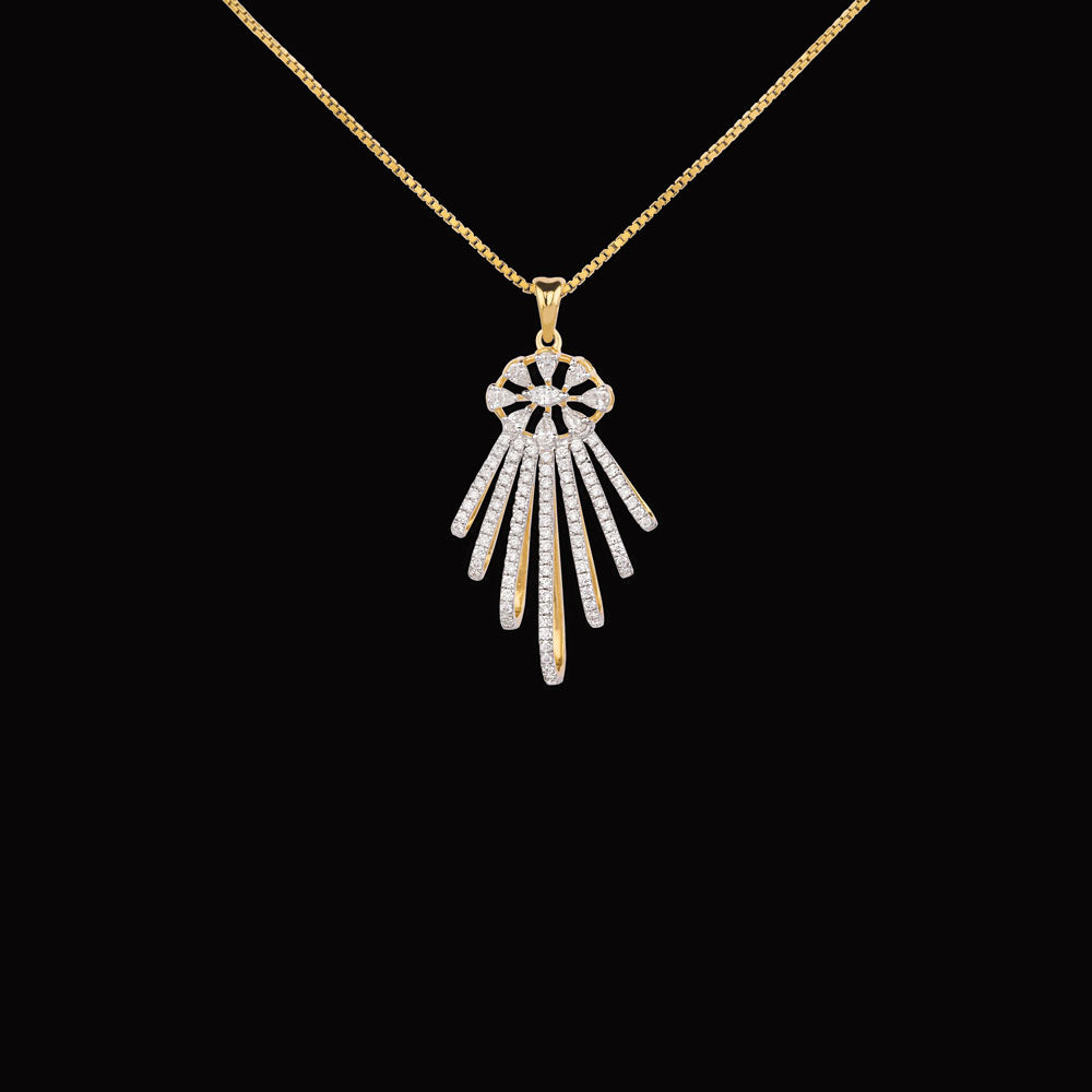 18K Yellow Gold Diamond Pendant - 0.782ct VVS-EF