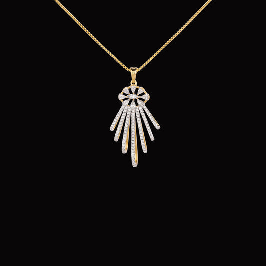 18K Yellow Gold Diamond Pendant - 0.782ct VVS-EF