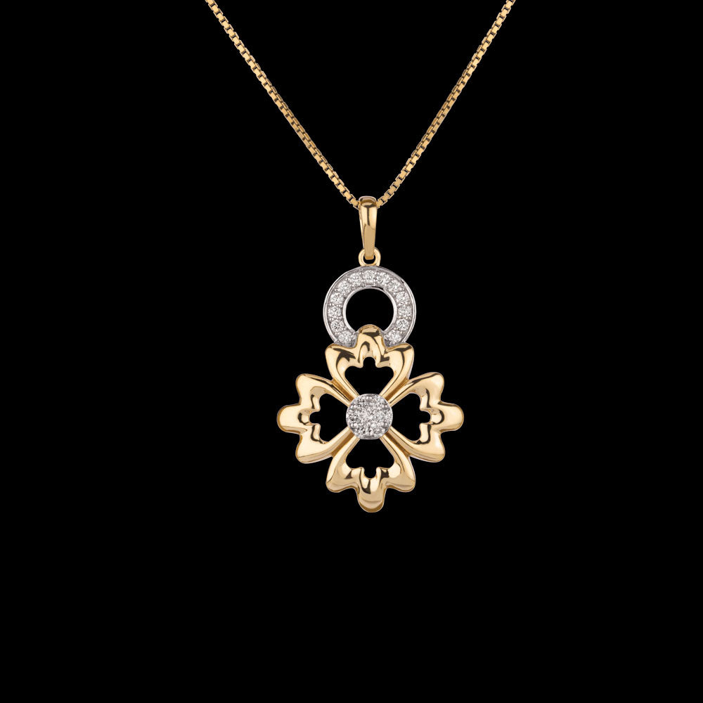 18K Yellow Gold Diamond Pendant - 0.32ct VS-SI-GH