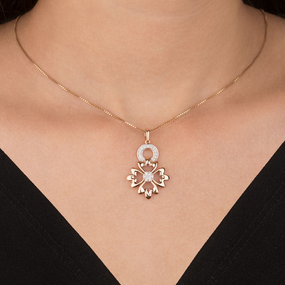 18K Yellow Gold Diamond Pendant - 0.32ct VS-SI-GH