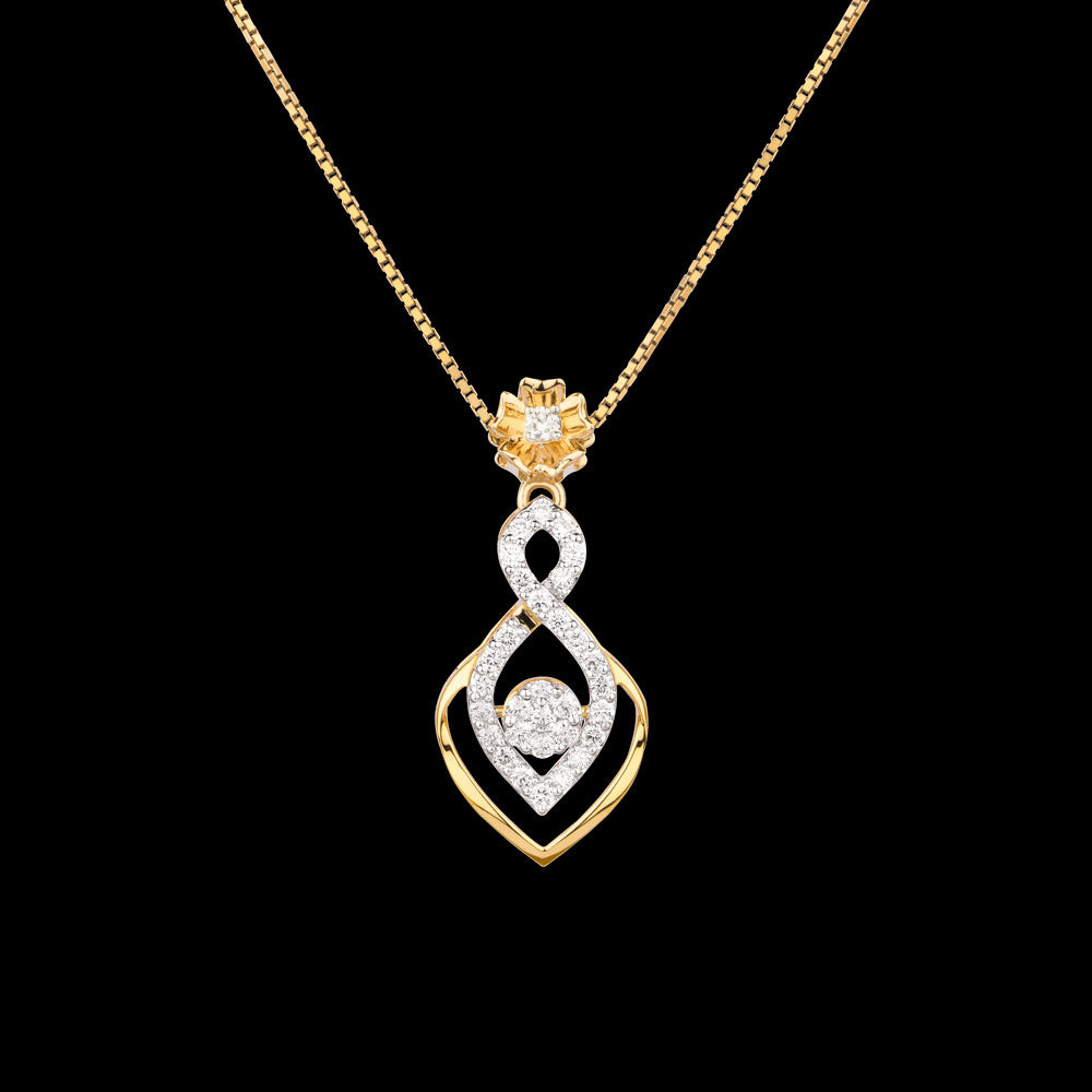 18K Yellow Gold Diamond Pendant - 0.494ct VVS-VS-GH