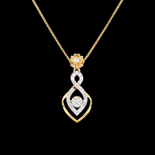18K Yellow Gold Diamond Pendant - 0.494ct VVS-VS-GH
