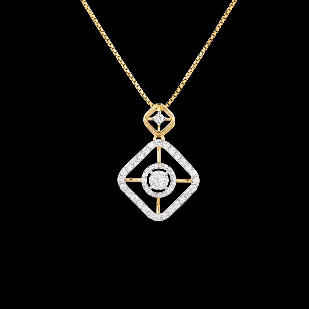 18K Yellow Gold Diamond Pendant - 0.555ct VS-SI-GH