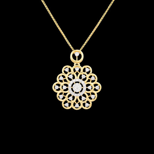 18K Yellow Gold Diamond Pendant - 0.622ct VVS-VS-GH