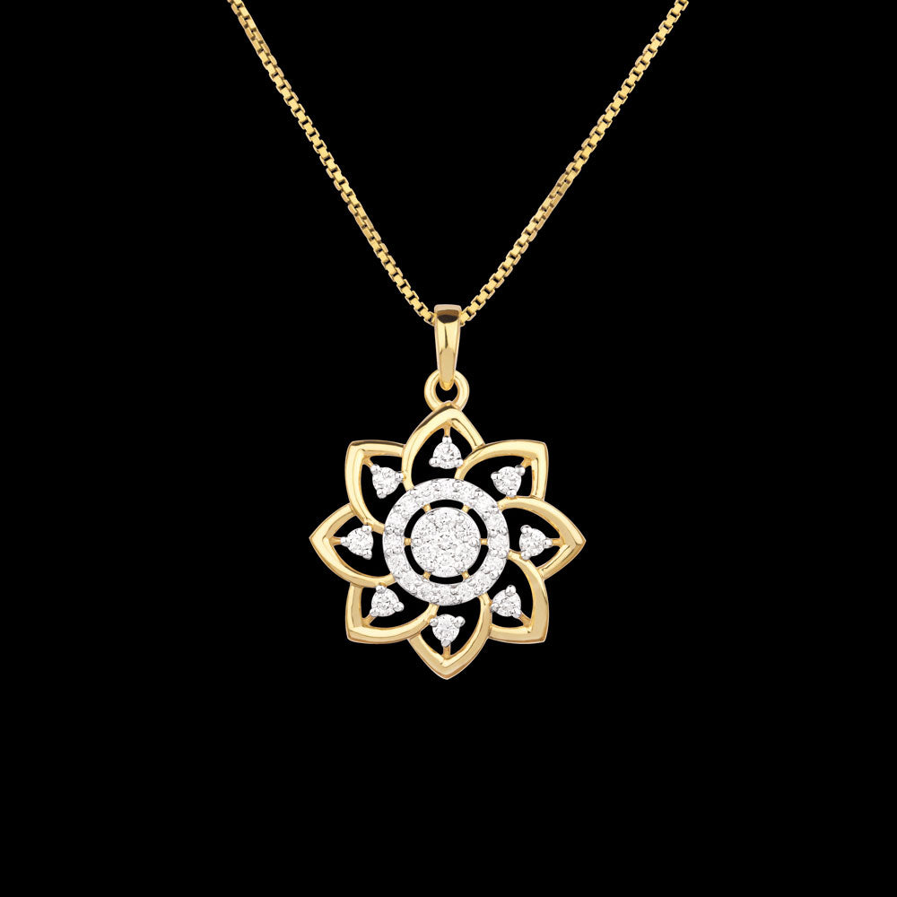 14K Yellow Gold Diamond Pendant - 0.453ct VVS-VS-GH