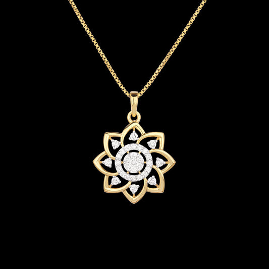 14K Yellow Gold Diamond Pendant - 0.453ct VVS-VS-GH