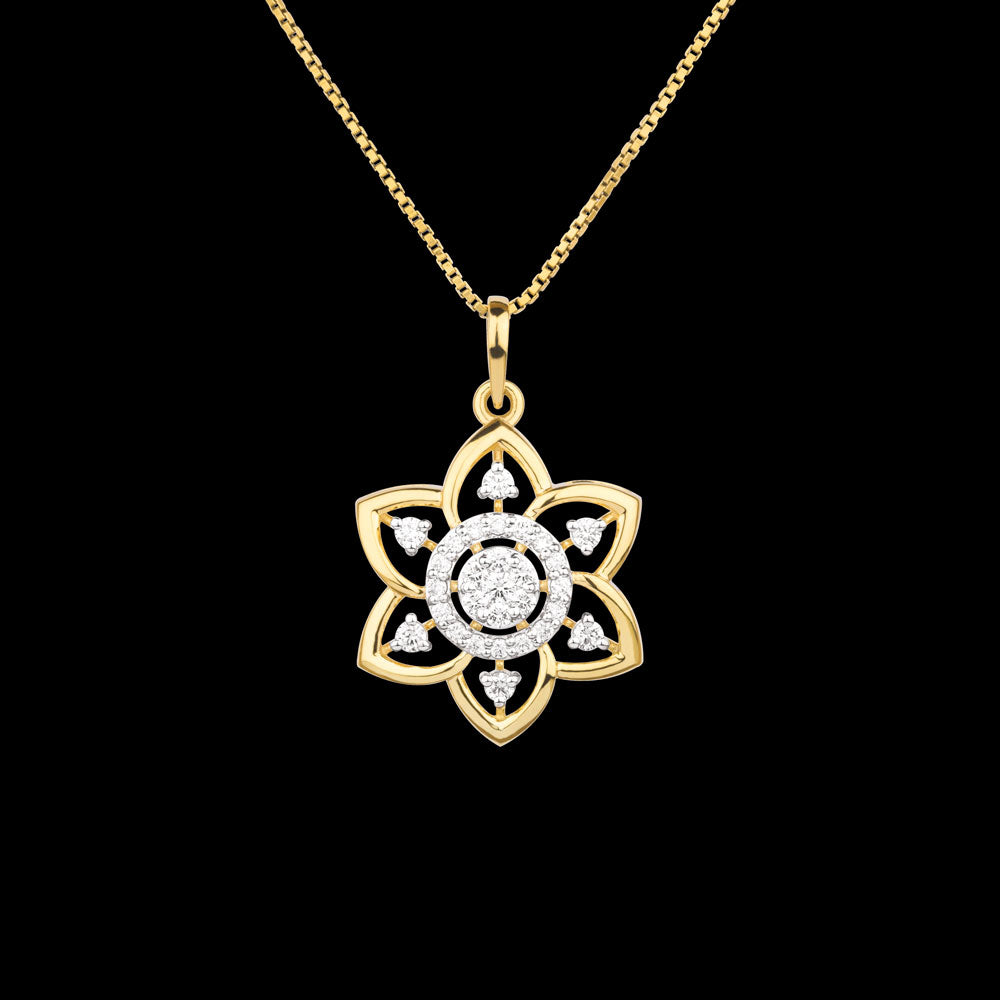 14K Yellow Gold Diamond Pendant - 0.405ct VVS-VS-GH