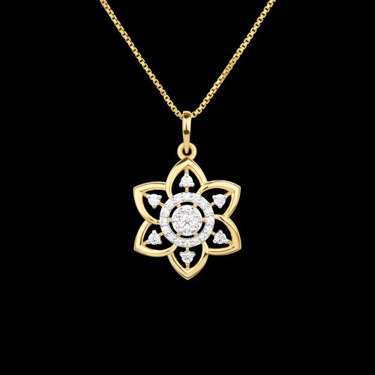 14K Yellow Gold Diamond Pendant - 0.405ct VVS-VS-GH