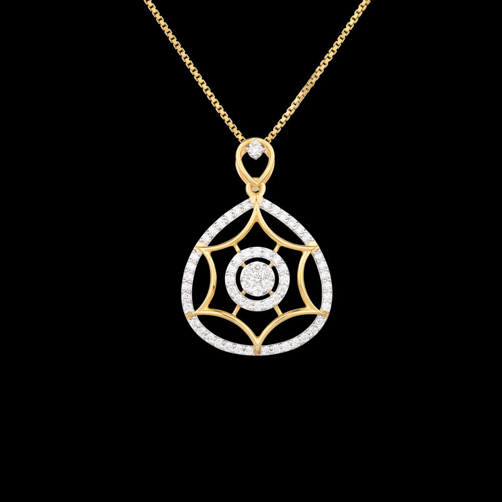 18K Yellow Gold Diamond Pendant - 0.589ct VVS-VS-GH
