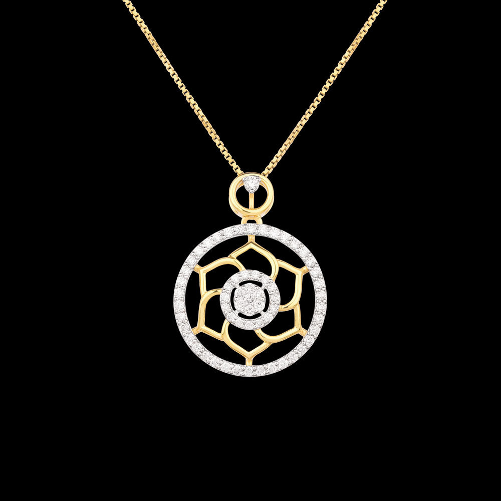 18K Yellow Gold Diamond Pendant - 0.754ct VVS-VS-GH