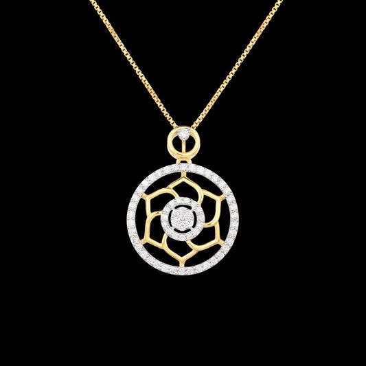 18K Yellow Gold Diamond Pendant - 0.754ct VVS-VS-GH