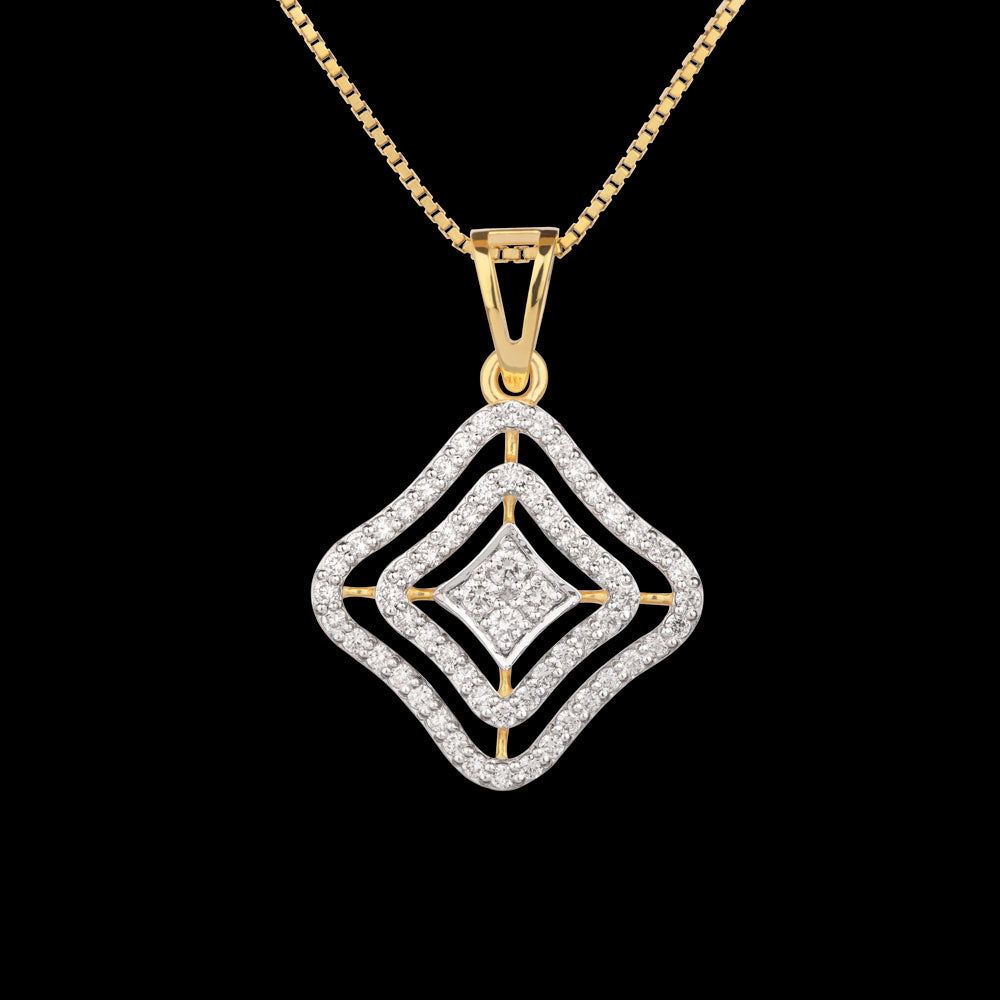 18K Yellow Gold Diamond Pendant - 0.638ct VS-SI-HI