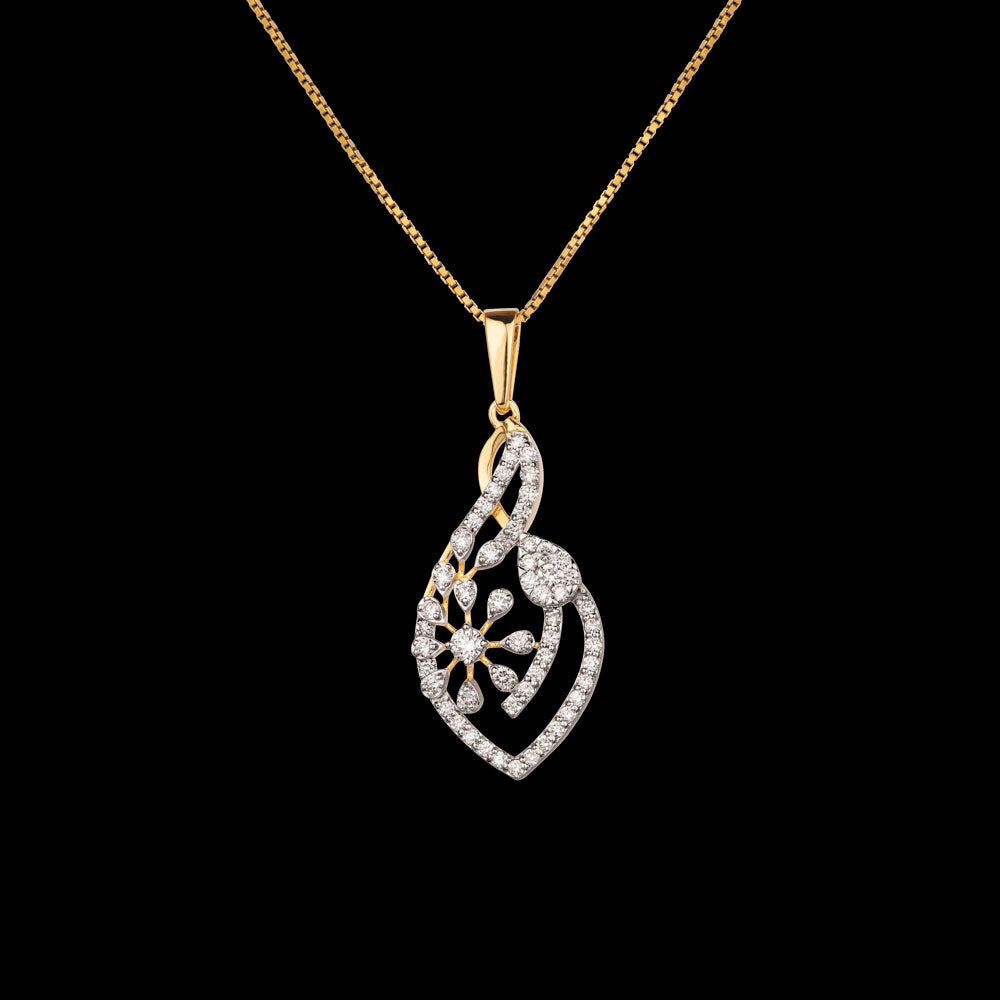 18K Yellow Gold Diamond Pendant - 0.82ct VVS-VS-GH