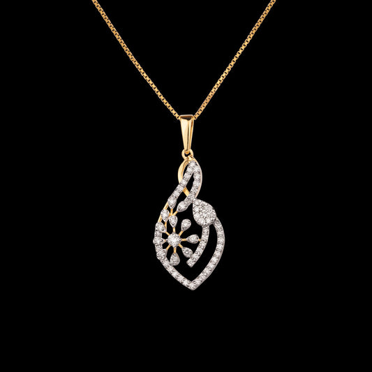 18K Yellow Gold Diamond Pendant - 0.82ct VVS-VS-GH