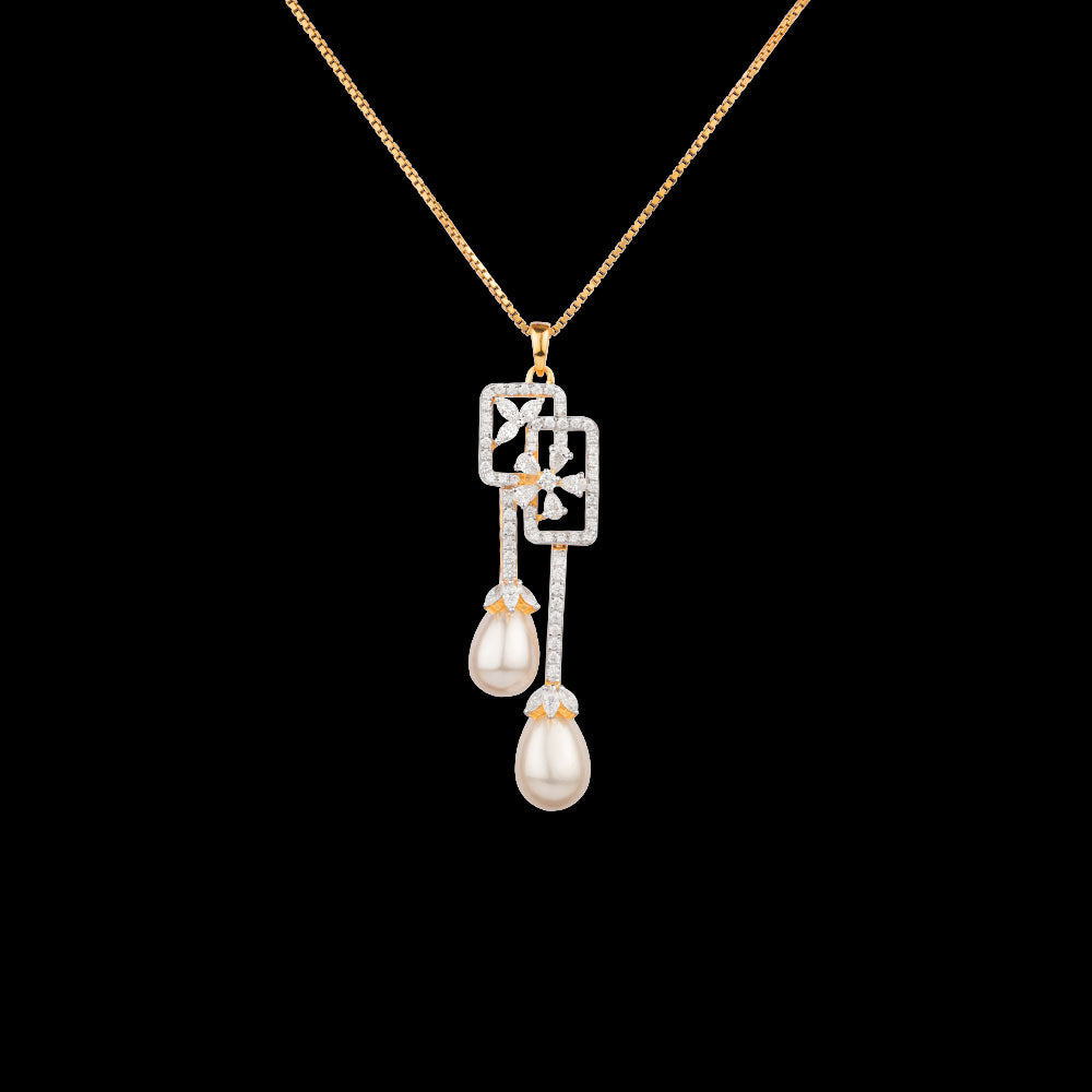 18K Yellow Gold Diamond Pendant - 0.859ct VVS-EF with Colour Stones