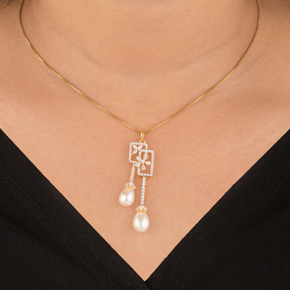 18K Yellow Gold Diamond Pendant - 0.859ct VVS-EF with Colour Stones