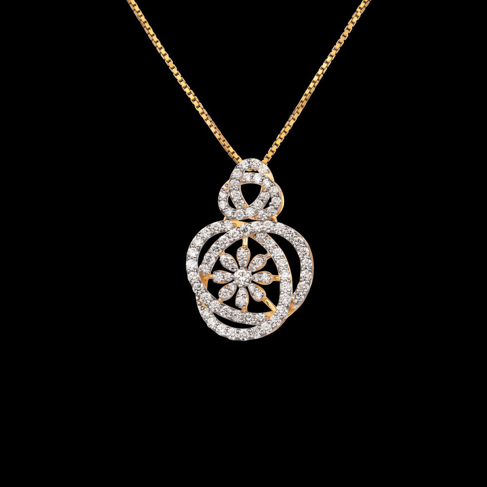 18K Yellow Gold Diamond Pendant - 1.065ct VVS-VS-GH
