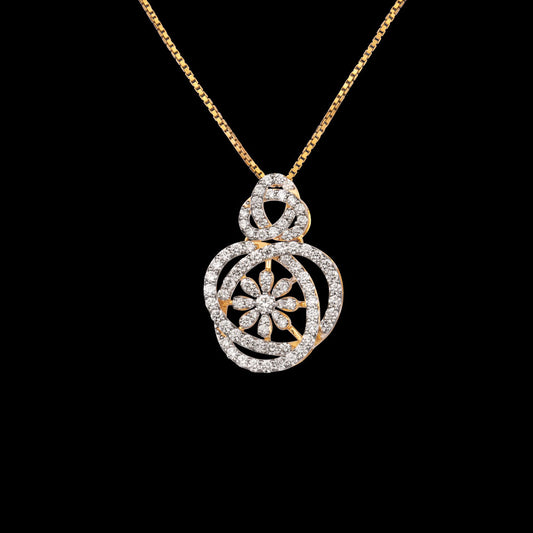 18K Yellow Gold Diamond Pendant - 1.065ct VVS-VS-GH