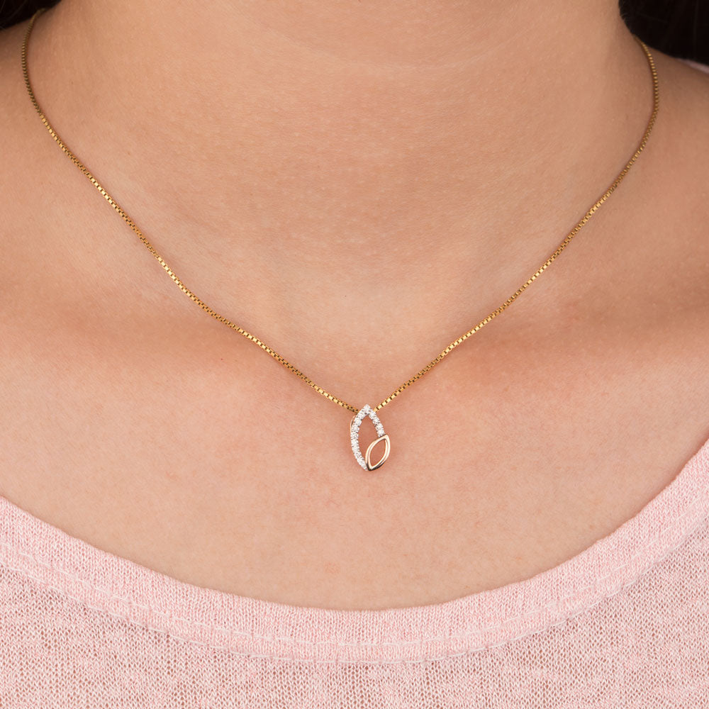 14K Rose Gold Diamond Pendant - 0.09ct SI-IJ