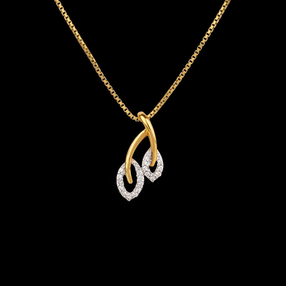 14K Yellow Gold Diamond Pendant - 0.11ct SI-GH