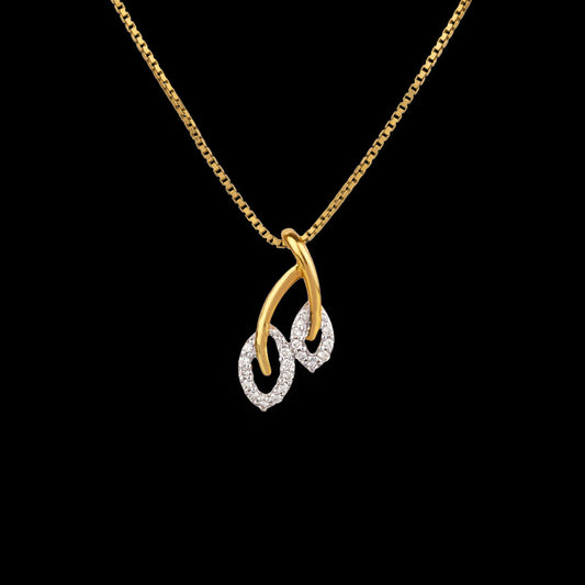 14K Yellow Gold Diamond Pendant - 0.11ct SI-GH