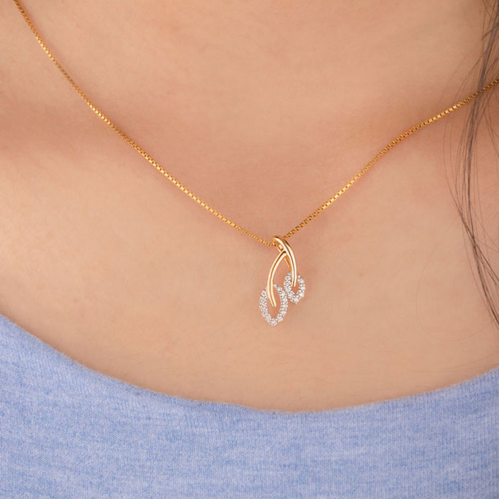 14K Yellow Gold Diamond Pendant - 0.11ct SI-GH