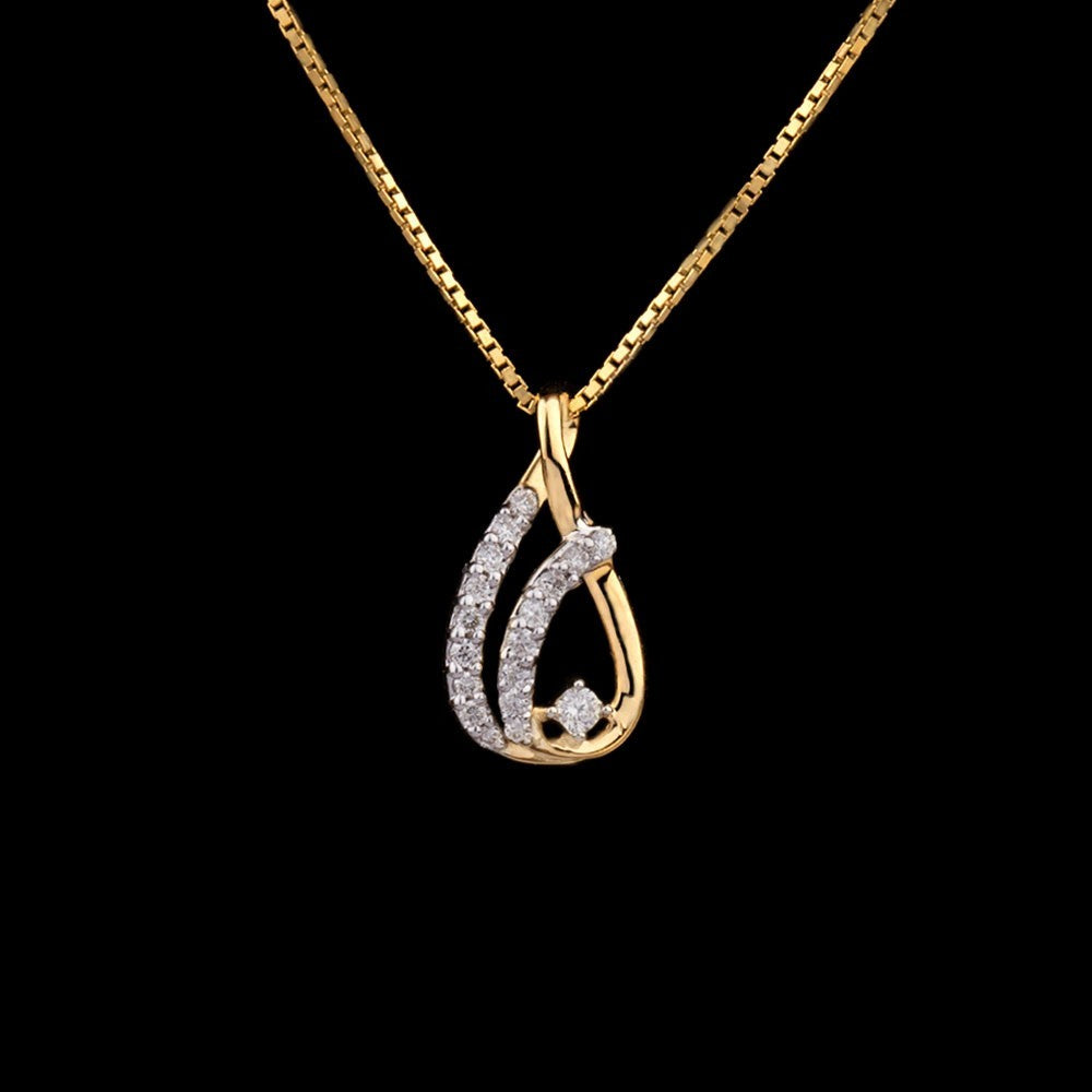 18K Yellow Gold Diamond Pendant - 0.11ct SI-IJ